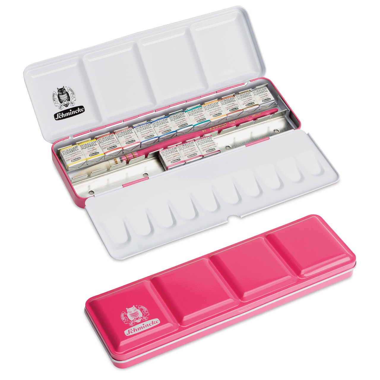 Schmincke Horadam Aquarell Watercolor Pans - Set of 15 Pretty Pink, Assorted Colors, Half Pans